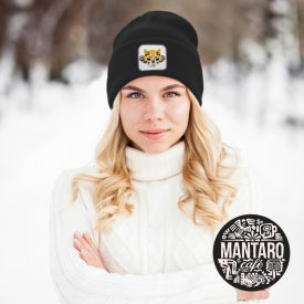 MANTARO Beanie kötött sapka - FEKETE TIGRIS