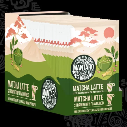 Matcha latte eper ízű tej- és zöldtea alapú italpor  - DOBOZ